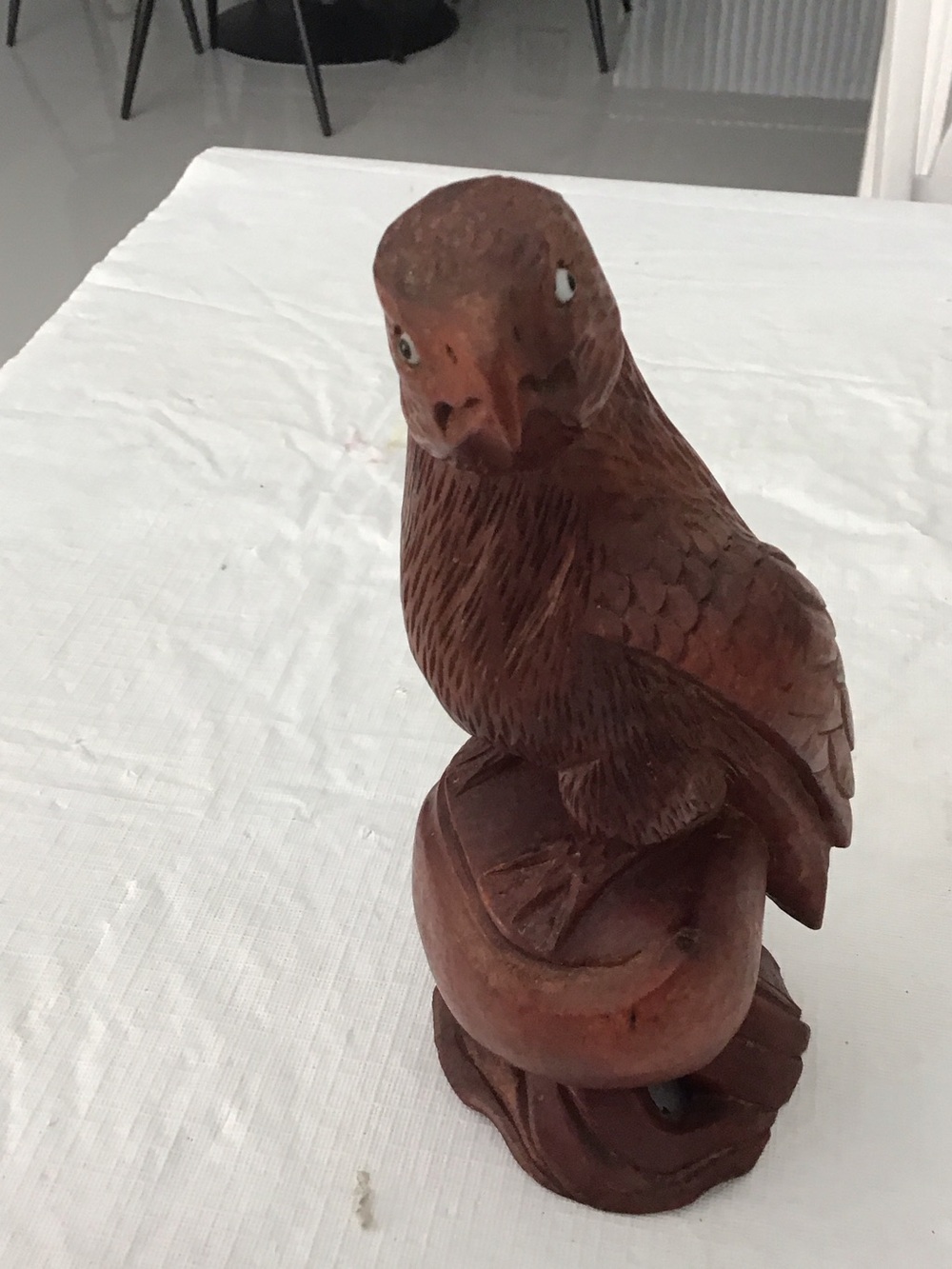 Hand-Carved Wood Eagle  Statue - Brown Decorative Bird  #197 - Picture 5 of 6